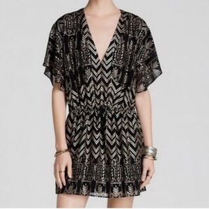 Free People Black and White Patterned Dress